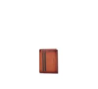 MOMO Design Portafoglio Uomo Vera Pelle Slim Compact 10.5x8x1.5 cm Cognac