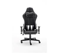 Sedia Gaming Ergonomica in Pelle Braccioli Nero e Bianco MD-GC011-KW Momodesign