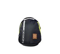 MOMO Design Zaino uomo nero con zip e manico in 32x40x15 cm Black and Cognac