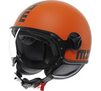 Casco Jet Momo Design Fgtr Classic Arancione Opaco Nero S