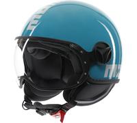 Casco Jet Momo Design Fgtr Classic Candy Lake Blu Bianco L