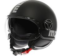 MOMODESIGN - FGTR EVO E2206, Casco Jet con Visiera Parasole, Casco Aperto per Moto e Scooter, per Uomo e Donna, Nero Opaco/Silver, S