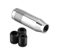 Momo Leva del cambio in lega di alluminio per auto manovella manuale pulsanti Shifter universale(argento)