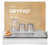 Momo Lifestyle DryPad - Tappetino scolapiatti in pietra, 50 x 40 cm, grigio nebbioso, grande tappetino scolapiatti per bancone della cucina, si adatta a vari scolapiatti, ruggine zero