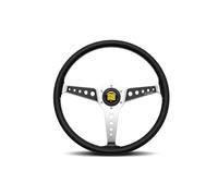 Momo Volante Sportivo In Pelle Heritage California 360mm Nero Argento Cromo