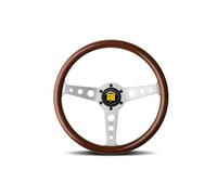 Momo Legno Mogano Volante Sportivo Heritage Indy 350mm Braun Argento Volante