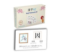 MoMo Nihongo N2 - Schede flash giapponesi - Kanji JLPT N2 Flash Card - 285 carte - Impara Kanji con immagini facili da capire