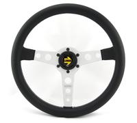 Momo Pelle Volante Sportivo prototipo 350mm Nero Argento Sterzo Wheel Volante