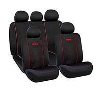 MOMO SET COMPLETO DI COPRISEDILI PER AUTO 11 PEZZI NERO E ROSSO