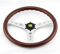 Momo Volante Sportivo In Legno Di Mogano Heritage Indy 350mm Marrone Argento