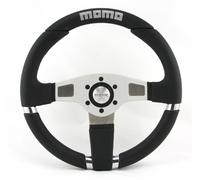 Momo Volante Sportivo In Pelle 350mm Nero Argento