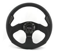 Momo Volante Sportivo In Pelle Forato Jet 320mm Nero Anello In Fibra Di Carbonio