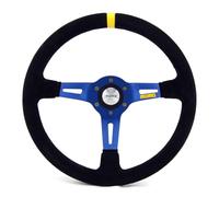 Momo Volante Sportivo In Pelle Scamosciata Modello MOD. 08 350mm Nero Blu