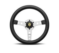Momo Pelle Volante Sportivo prototipo 370mm Nero Argento Sterzo Wheel Volante