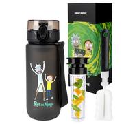 MOMO WAY Warner Bros Rick & Morty Borraccia in Tritan Bottiglia D'acqua Senza BPA Adatto Per Bambini Fitness Yoga Scuola Bicicletta Campeggio Rick&Morty 600ml