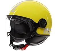 Casco Jet Momo Design Fgtr Classic Candy Lucido Giallo Bianco M