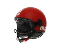 MOMODESIGN - FGTR CLASSIC E2206, Casco Jet, Casco Aperto per Moto e Scooter, per Uomo e Donna, Candy Rosso Opaco/Bianco, M