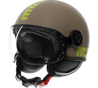 MOMODESIGN - FGTR CLASSIC E2206, Casco Jet, Casco Aperto per Moto e Scooter, per Uomo e Donna, Sabbia Opaco/Lime, S