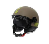 MOMODESIGN - FGTR CLASSIC E2206, Casco Jet, Casco Aperto per Moto e Scooter, per Uomo e Donna, Sabbia Opaco/Lime, XL