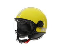 MOMODESIGN - FGTR CLASSIC E2206, Casco Moto Jet, Casco Jet Omologato ECE, Casco Jet Aperto Scooter, Uomo e Donna, Leggero con Visiera, per Uomo e Donna, Candy Giallo/Bianco, XL