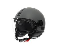 MOMODESIGN - FGTR CLASSIC E2206, Casco Moto Jet, Casco Jet Omologato ECE, Casco Jet Aperto Scooter, Uomo e Donna, Leggero con Visiera, Grigio/Nero opaco, M