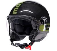 Momodesign FGTR Classic Stripes Glitter S26, casco aperto L female Nero/Giallo Fluo