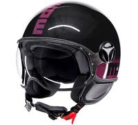 Momodesign FGTR Classic Stripes Glitter S26, casco aperto M female Nero/Fucsia