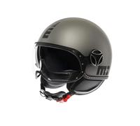 MOMODESIGN - FGTR EVO E2206, Casco Jet con Visiera Parasole, Casco Aperto per Moto e Scooter, per Uomo e Donna, Titanio Opaco/Nero, XS