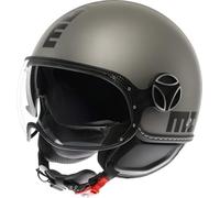 MOMODESIGN - FGTR EVO E2206, Casco Jet con Visiera Parasole, Casco Aperto per Moto e Scooter, per Uomo e Donna, Titanio Opaco/Nero, L