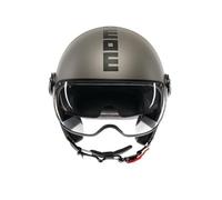 MOMODESIGN - FGTR EVO E2206, Casco Jet con Visiera Parasole, Casco Aperto per Moto e Scooter, per Uomo e Donna, Titanio Opaco/Nero, S