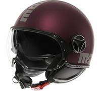 Casco Jet Momo Design Fgtr Evo Mono Opaco Amarena Argento XL