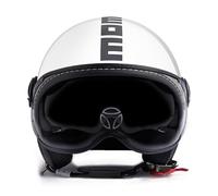 Casco Jet Momo Design Fgtr Evo Mono Lucido Bianco Quarzo Nero XL