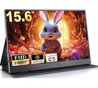 MOMODS Monitor Portatile, Schermo Portatile 15,6 pollici 1080P FHD FreeSync, Portable Monitor con Mini HDMI USB-C, per Laptop PC PS5