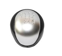 MOMOHCHGBT Auto Pomello Leva Cambio Per Ssangyong Actyon Per Korando Pomello Cambio Manuale Per Auto In Pelle Cromata A 6 Velocità(Silver)