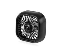 MOMOHCHGBT VentolaRaffreddamento Doppia Auto Mini Ventilatore USB Estivo Supporto per Bocchetta dell'Aria Regolabile A 3 velocità con Raffreddamento Automatico A Luce Colorata(Black)