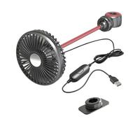 MOMOHCHGBT VentolaRaffreddamento Doppia Auto Ventilatore Portatile USB da 1 Pezzo per Sedile Posteriore Dell'auto Nero Rosso 360 Gradi 3 velocità con Elettrico A Clip Regolabile