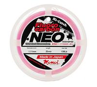Momoi Filo da Pesca Fluorocarbon Neo 0.62 mm 25 m Rosa Fluorocarbon Ideale per Tutte Le Tecniche di Pesca Spinning Surfcasting Trota Bolognese Lago Invisibile in Acqua Resistente al Nodo e