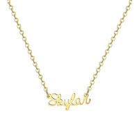 MOMOL Collana con nome in acciaio inossidabile placcata oro 18 carati personalizzata personalizzata con nome collana personalizzata con targhetta per le donne, Metallo, Nessuna pietra preziosa