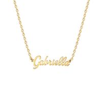 MOMOL Collana con nome in acciaio inossidabile placcata oro 18 carati personalizzata personalizzata con nome collana personalizzata con targhetta per le donne, Acciaio inossidabile