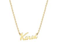 MOMOL Collana con nome in acciaio inossidabile placcata oro 18 carati personalizzata personalizzata con nome collana personalizzata con targhetta per le donne, Metallo