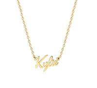 MOMOL Collana con nome in acciaio inossidabile placcata oro 18 carati personalizzata personalizzata con nome collana personalizzata con targhetta per le donne, Metallo