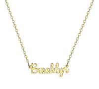 MOMOL Collana con nome in acciaio inossidabile placcata oro 18 carati personalizzata personalizzata con nome collana personalizzata con targhetta per le donne, Metallo