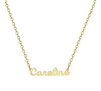 MOMOL Collana con nome in acciaio inossidabile placcata oro 18 carati personalizzata personalizzata con nome collana personalizzata con targhetta per le donne, Metallo, Nessuna pietra preziosa
