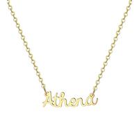 MOMOL Collana con nome in acciaio inossidabile placcata oro 18 carati personalizzata personalizzata con nome collana personalizzata con targhetta per le donne, Metallo, Nessuna pietra preziosa