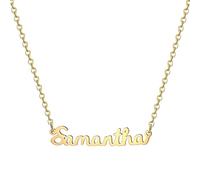 MOMOL Collana con nome in acciaio inossidabile placcata oro 18 carati personalizzata personalizzata con nome collana personalizzata con targhetta per le donne, Metallo, Nessuna pietra preziosa