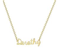 MOMOL Collana con nome in acciaio inossidabile placcata oro 18 carati personalizzata personalizzata con nome collana personalizzata con targhetta per le donne, Metallo, Nessuna pietra preziosa