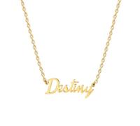 MOMOL Collana con nome in acciaio inossidabile placcata oro 18 carati personalizzata personalizzata con nome collana personalizzata con targhetta per le donne, Metallo