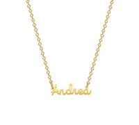 MOMOL Collana con nome in acciaio inossidabile placcata oro 18 carati personalizzata personalizzata con nome collana personalizzata con targhetta per le donne, Metallo, Nessuna pietra preziosa