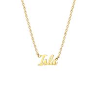 MOMOL Collana con nome in acciaio inossidabile placcata oro 18 carati personalizzata personalizzata con nome collana personalizzata con targhetta per le donne, Small, Placcato oro, Nessuna pietra