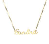 MOMOL Collana con nome in acciaio inossidabile placcata oro 18 carati personalizzata personalizzata con nome collana personalizzata con targhetta per le donne, Metallo, Nessuna pietra preziosa